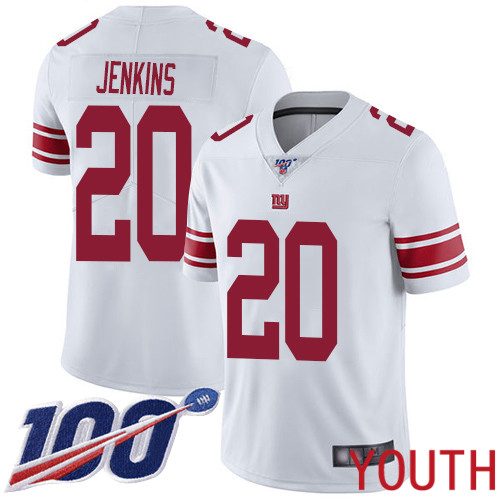 Youth New York Giants #20 Janoris Jenkins White Vapor Untouchable Limited Player 100th Season Football NFL Jersey